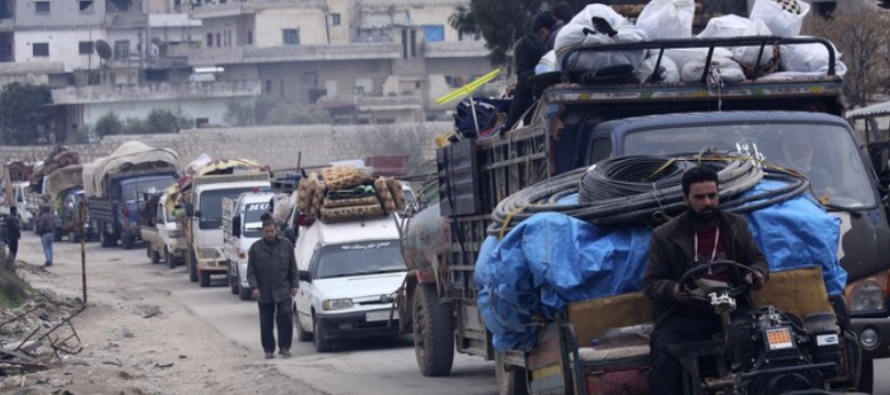 La entrada al pueblo de Maaret al-Numan, en la provincia de Idlib, sucedió cuando las...
