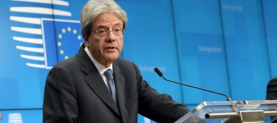 François Walschaerts El comisario europeo Paolo Gentiloni da una rueda de prensa tras una...