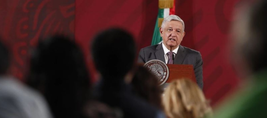 López Obrador, este martes durante una rueda de prensa matutina en Palacio Nacional. FOTO:...