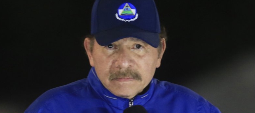 En esta foto de archivo del 21 de marzo de 2019, el presidente nicaragüense Daniel Ortega...