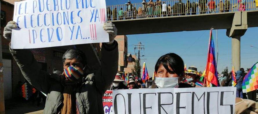 El Gobierno interino encabezado por Jeanine Áñez calificó las protestas de...