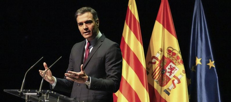 Sánchez hizo el anuncio en Barcelona durante un discurso sobre el futuro de la región...