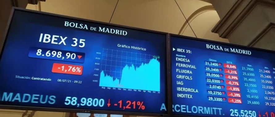 El Sabadell ha bajado hoy un 3,39 %, el segundo mayor descenso del Ibex 35; BBVA, un 3,28 %;...