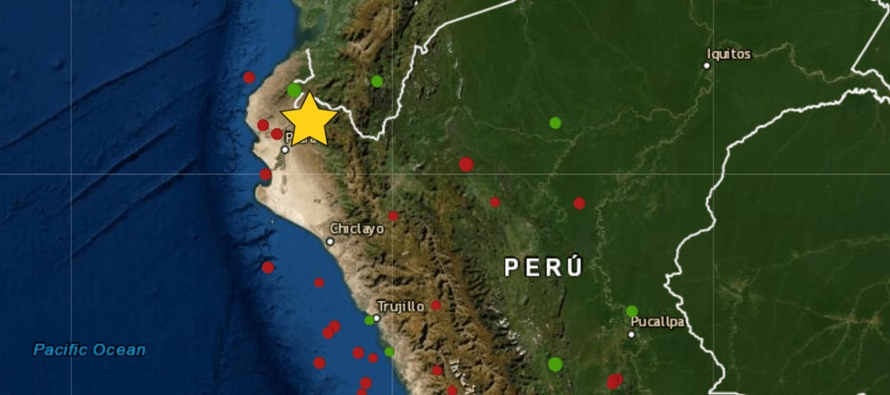 El Servicio Geológico de Estados Unidos señaló que el sismo se registró...