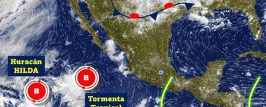 El ojo del huracán se localizaba a 1.570 kilómetros (975 millas) al oeste-suroeste...