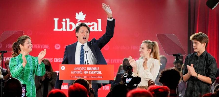 El Partido Liberal de Canadá (PLC) ha logrado 158 asientos en la cámara baja,...