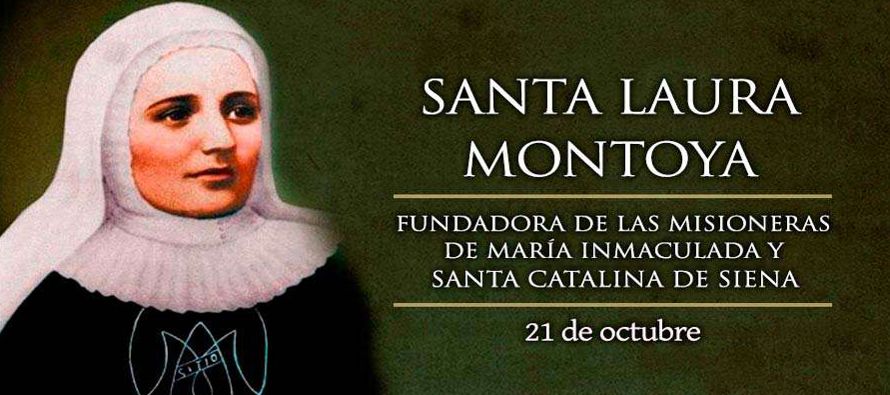 La Madre Laura de Santa Catalina de Siena (Laura Montoya Upegui), estando aquí, en la...