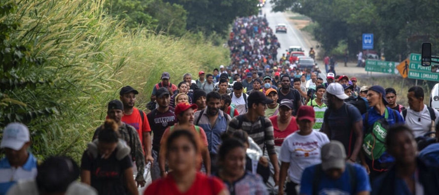 La caravana migrante había partido de la ciudad de Tapachula, cerca de la frontera con...