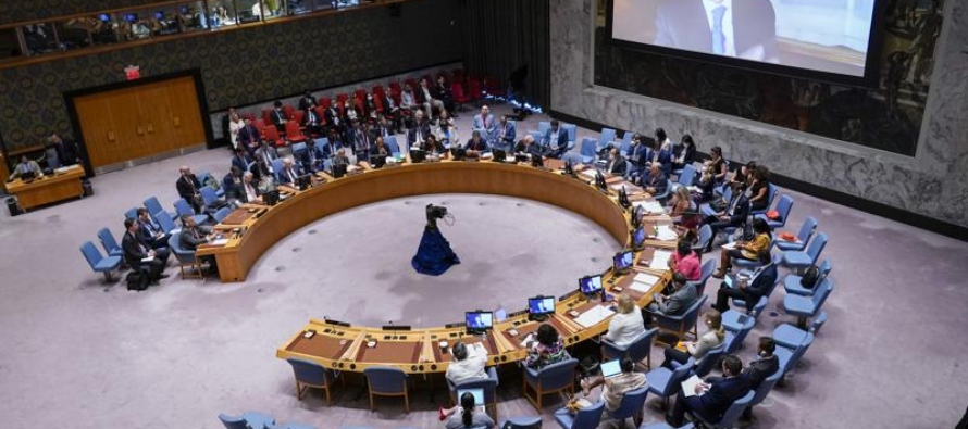 Grossi presentó un informe virtual durante una reunión del Consejo de Seguridad de la...