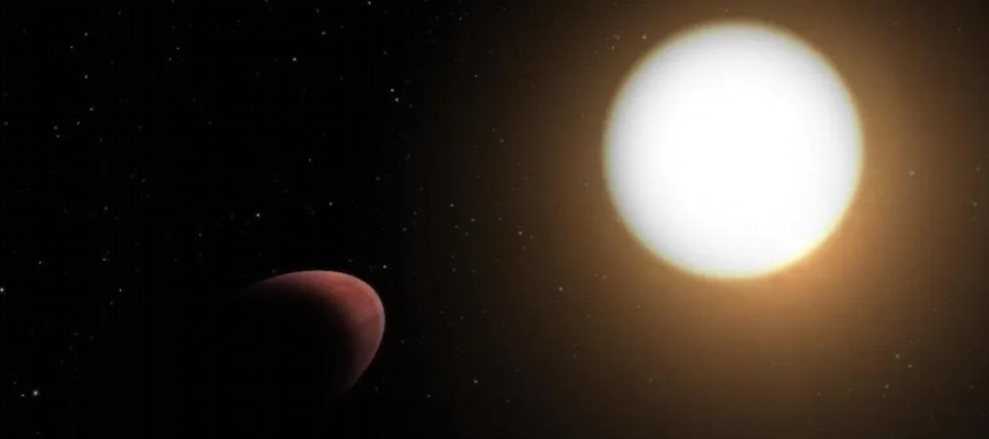 El exoplaneta, WASP-103b, es un planeta gigante gaseoso con casi el doble del tamaño de...