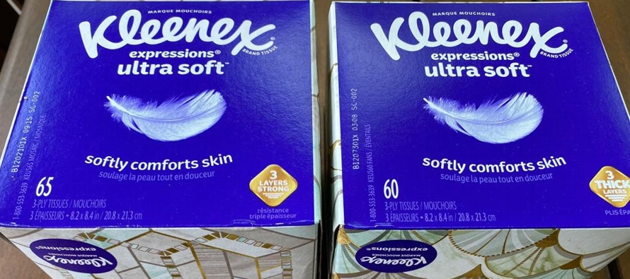 En Estados Unidos, una caja pequeña de Kleenex tiene ahora 60 pañuelitos, cinco menos...