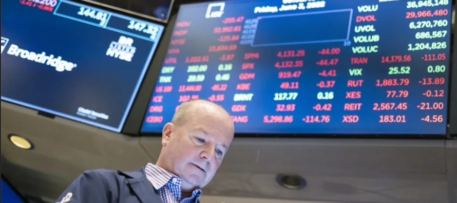Entre los 30 valores del Dow Jones destacaron las caídas de Dow (-6,06 %), Goldman Sachs...