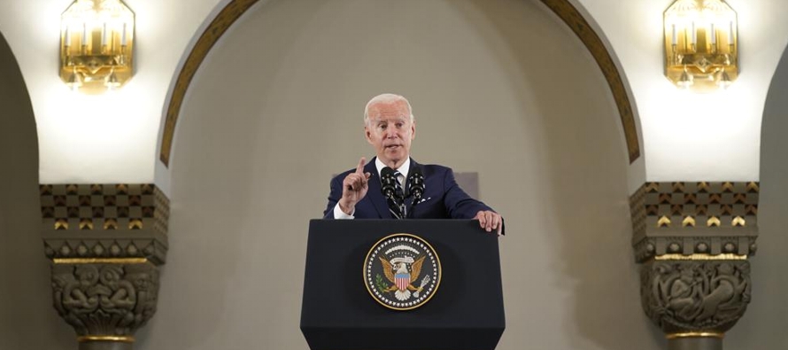 Biden hizo estas declaraciones durante una conferencia en Belén junto con el presidente de...