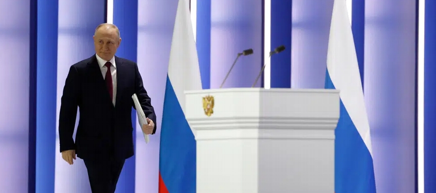 En su discurso, Putin presentó a Rusia, y a Ucrania, como víctimas del doble juego de...