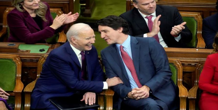 En una participación anterior con Biden ante el Parlamento canadiense, Trudeau dijo que su...