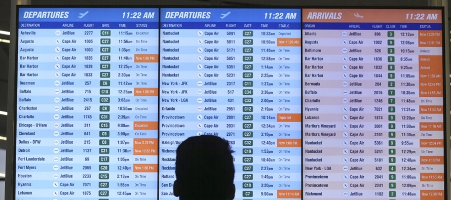 Más de 1,000 vuelos estadounidenses han sido retrasados y casi 400 cancelados antes de las...
