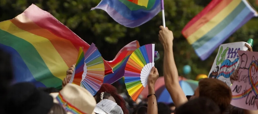 En la marcha predominaron las banderas del arcoíris, camisas coloridas, coreografías...