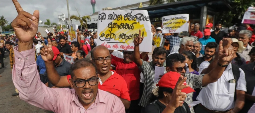 Los convocantes de la manifestación acusaron al Gobierno esrilanqués de desatar la...