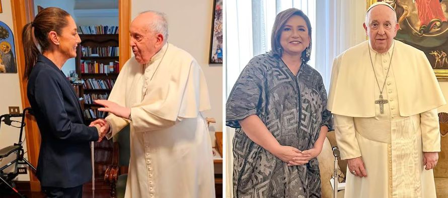 El papa Francisco se entrevistó este jueves con la candidata presidencial mexicana Claudia...