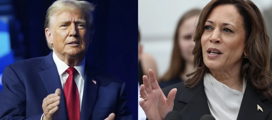 La vicepresidenta y candidata demócrata a la Casa Blanca, Kamala Harris, se mantiene en...