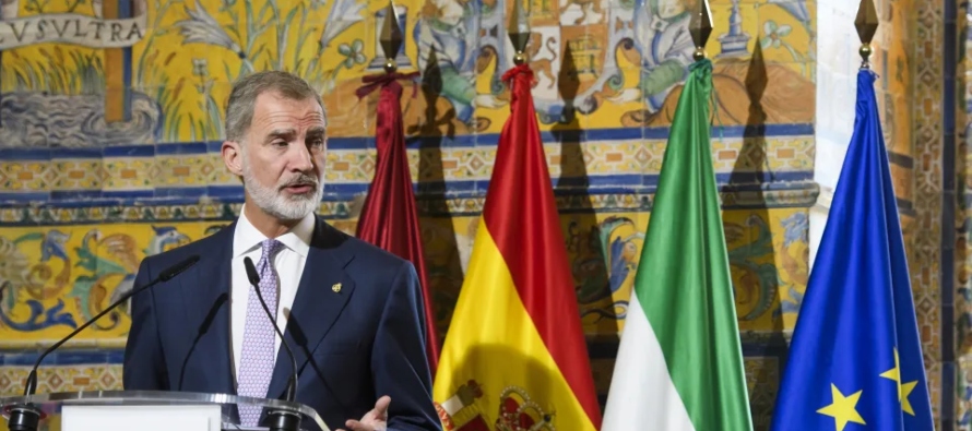 En su discurso, en un acto celebrado en el Real Alcázar de la ciudad de Sevilla (sur),...