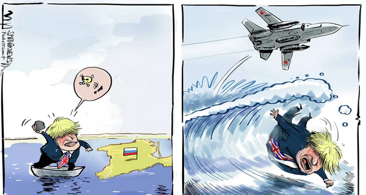 Boris Johnson aparece en el incidente del destructor británico en aguas rusas