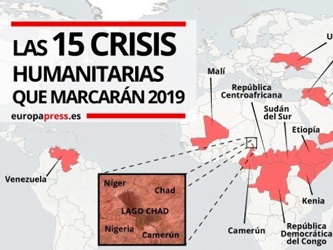 Las 15 principales crisis humanitarias que marcarán 2019